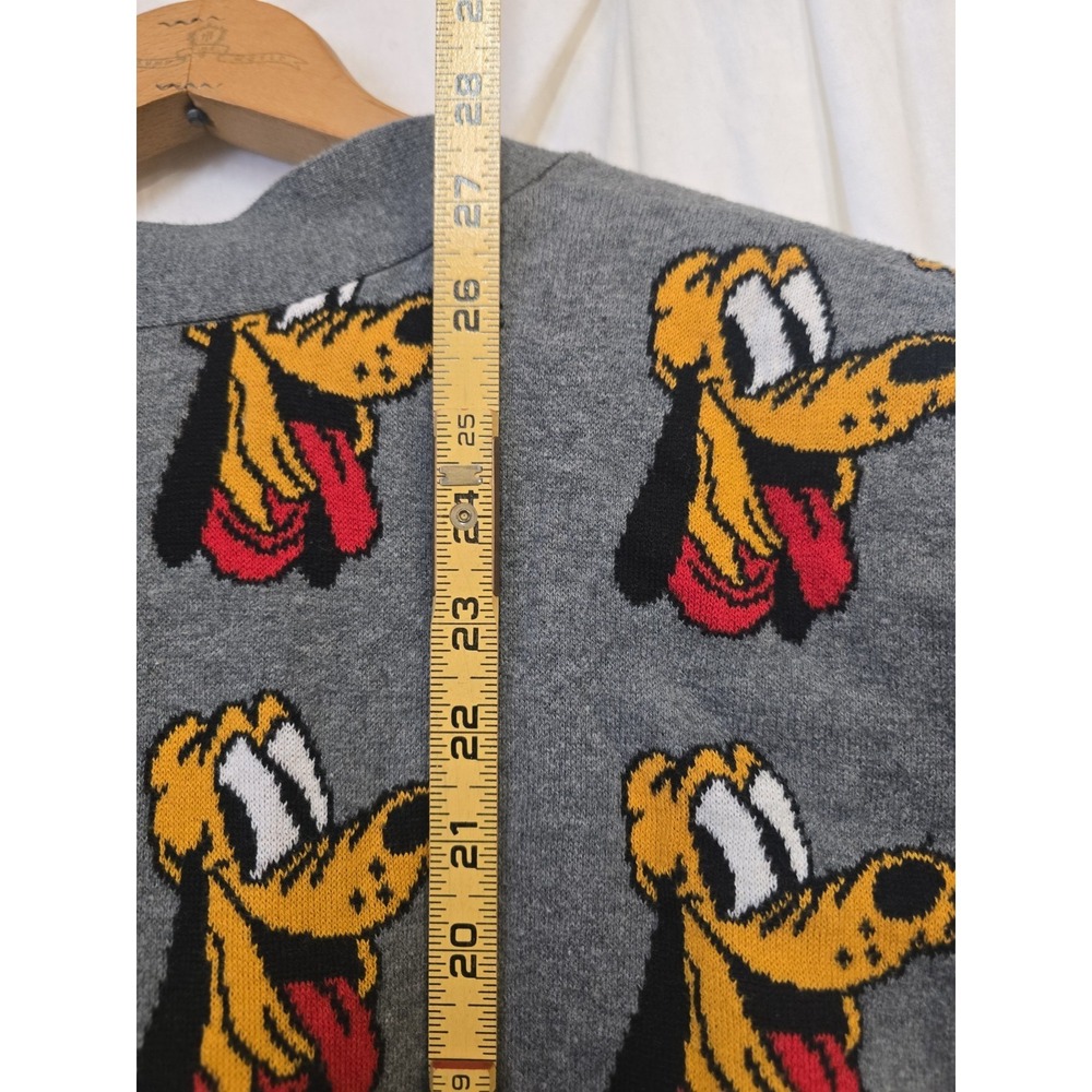Disney Store Pluto Dog 90th Anniversary Varsity Grey Cardigan Adult - Picture 5 of 7